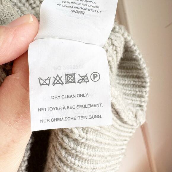 J. Crew Collection Crewneck 100% Wool Lace Detail Sweater Cozy Chic Gray Size M - Picture 8 of 13